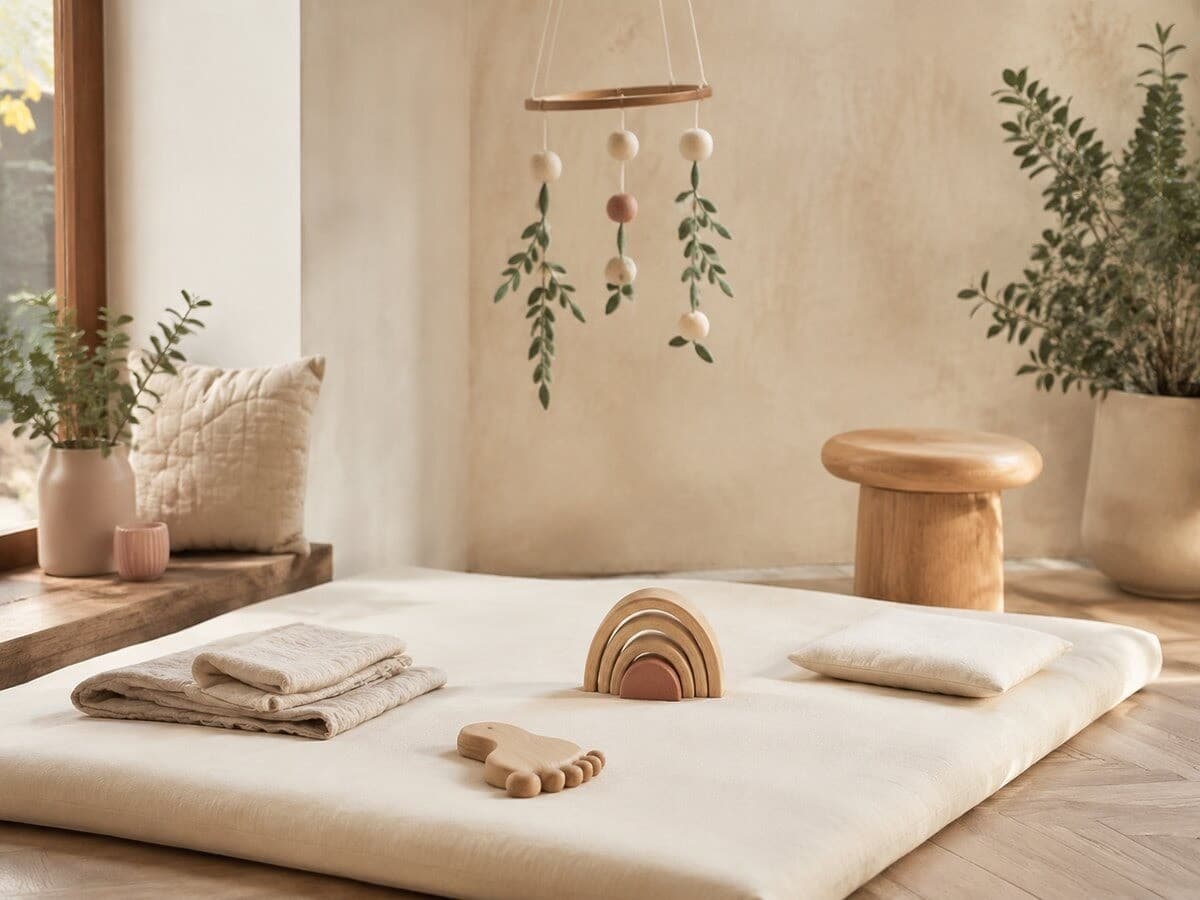 Espace apaisant pour massage bébé et réflexologie pédiatrique